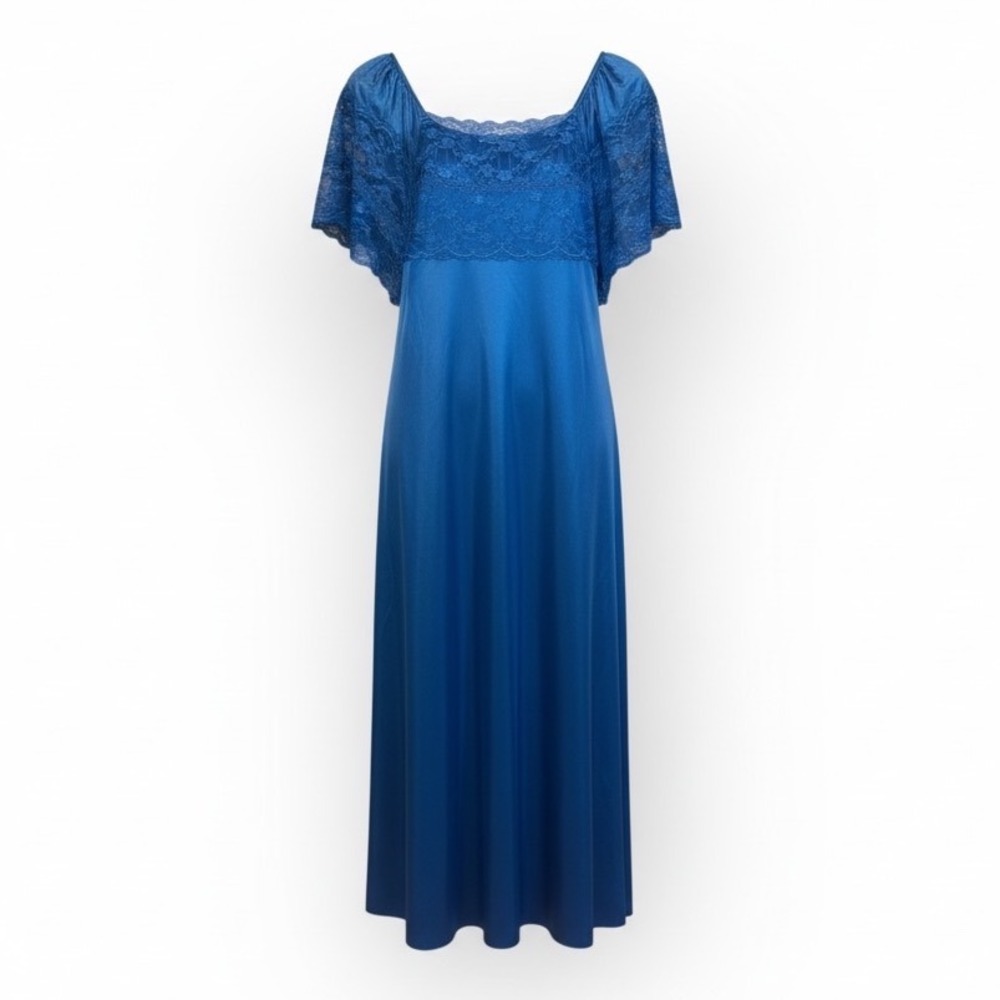 Vintage New Kayser Blue Long Gown Size Small